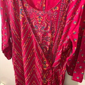 Vibrant Red Patterned ramper dtess!